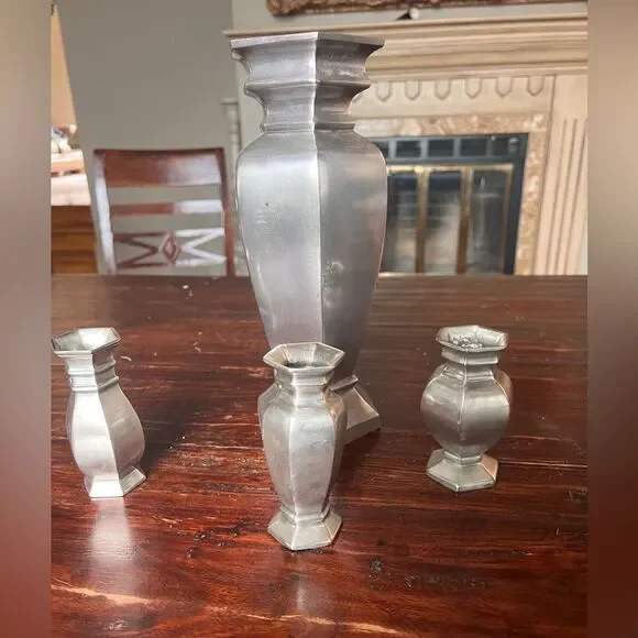 Vintage Pottery Barn Silver Vase Collection - Picture 3 of 10